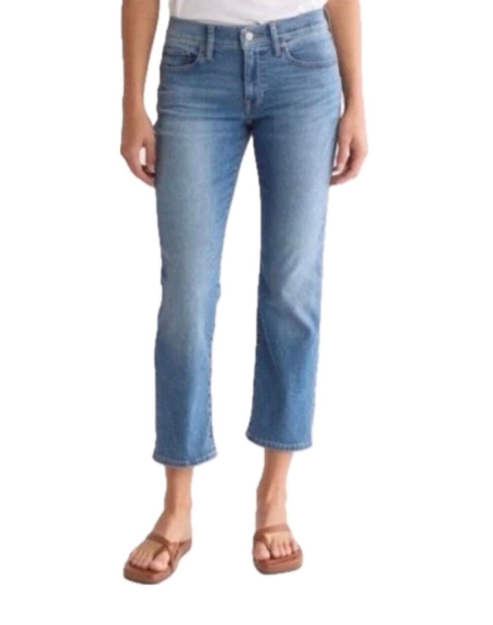 Lucky Brand Women's Sweet Crop Medium Wash Factory Faded Denim Jeans 6